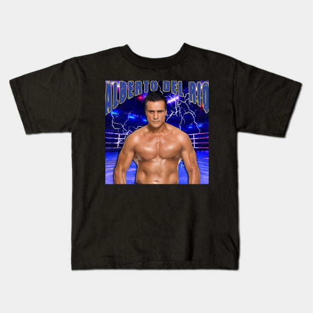 ALBERTO DEL RIO Kids T-Shirt by Rofi Art